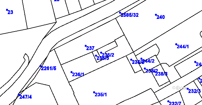 Parcela st. 236/2 v KÚ Horšovský Týn, Katastrální mapa