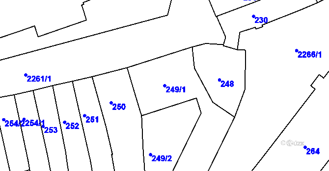 Parcela st. 249/1 v KÚ Horšovský Týn, Katastrální mapa