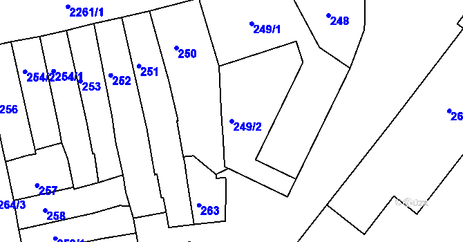 Parcela st. 249/2 v KÚ Horšovský Týn, Katastrální mapa