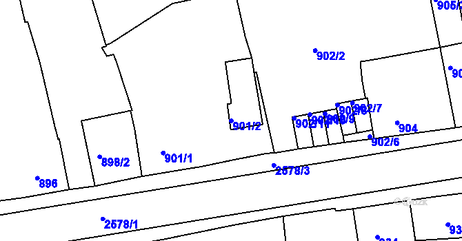 Parcela st. 901/2 v KÚ Horšovský Týn, Katastrální mapa
