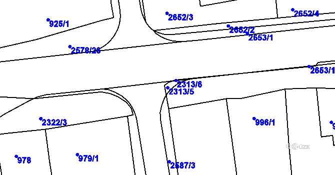 Parcela st. 2313/5 v KÚ Horšovský Týn, Katastrální mapa