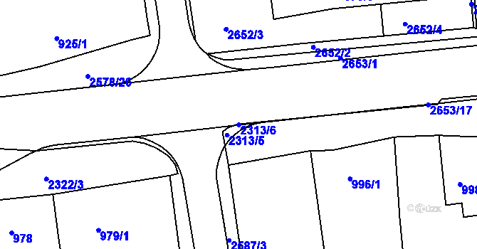 Parcela st. 2313/6 v KÚ Horšovský Týn, Katastrální mapa
