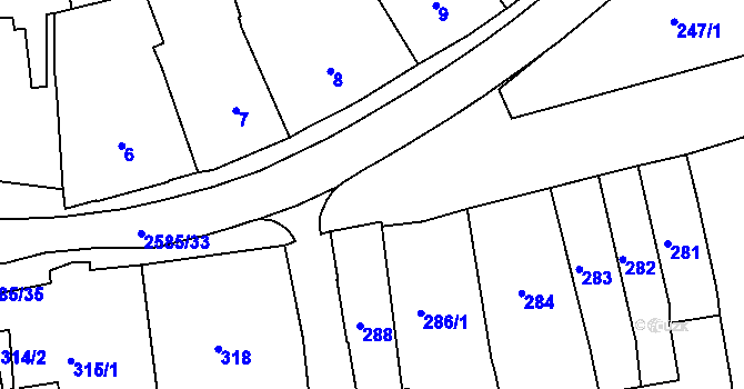 Parcela st. 2261/4 v KÚ Horšovský Týn, Katastrální mapa