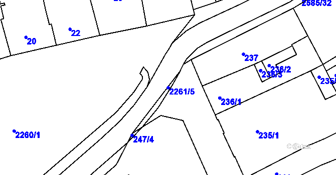 Parcela st. 2261/5 v KÚ Horšovský Týn, Katastrální mapa
