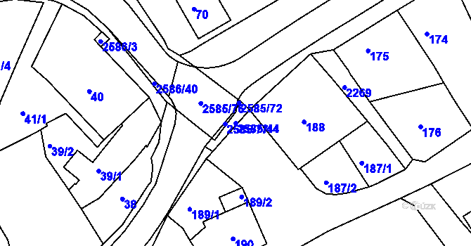 Parcela st. 2585/44 v KÚ Horšovský Týn, Katastrální mapa