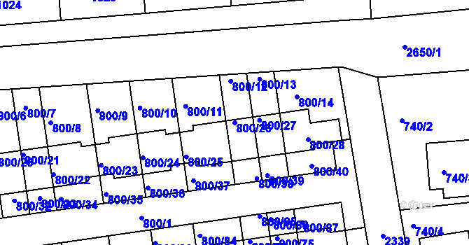 Parcela st. 800/26 v KÚ Horšovský Týn, Katastrální mapa