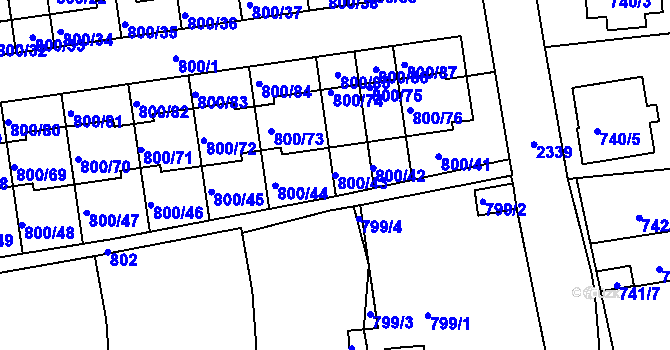 Parcela st. 800/43 v KÚ Horšovský Týn, Katastrální mapa