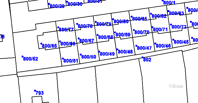 Parcela st. 800/49 v KÚ Horšovský Týn, Katastrální mapa