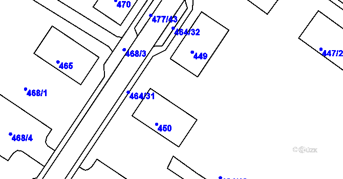 Parcela st. 464/15 v KÚ Horšovský Týn, Katastrální mapa