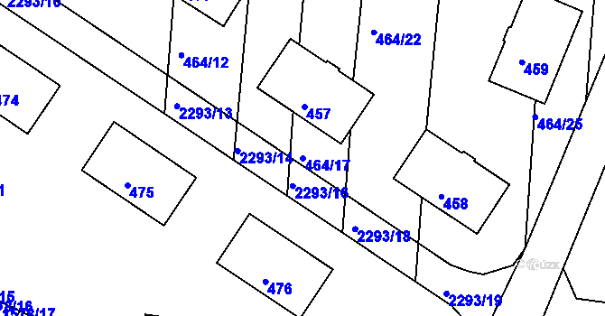 Parcela st. 464/17 v KÚ Horšovský Týn, Katastrální mapa