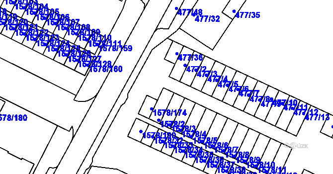 Parcela st. 477/37 v KÚ Horšovský Týn, Katastrální mapa