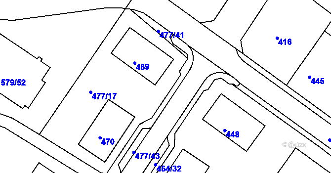 Parcela st. 477/42 v KÚ Horšovský Týn, Katastrální mapa