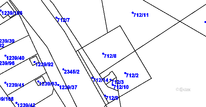 Parcela st. 712/8 v KÚ Horšovský Týn, Katastrální mapa