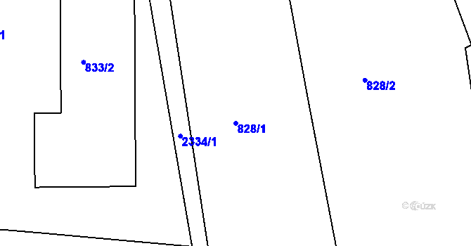 Parcela st. 828/1 v KÚ Horšovský Týn, Katastrální mapa