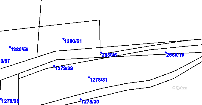 Parcela st. 2658/6 v KÚ Horšovský Týn, Katastrální mapa