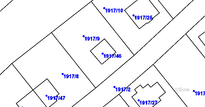 Parcela st. 1917/46 v KÚ Horšovský Týn, Katastrální mapa