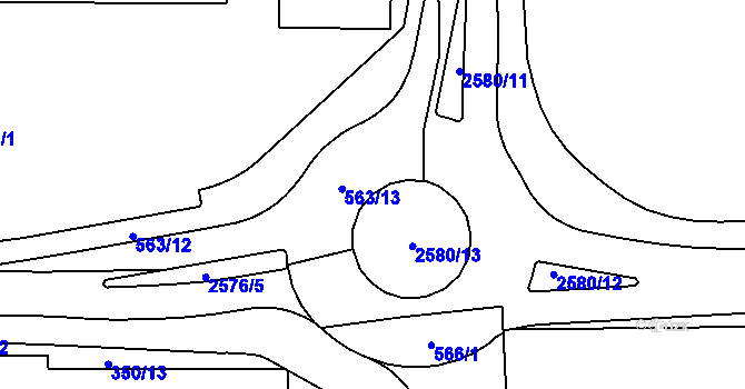 Parcela st. 563/14 v KÚ Horšovský Týn, Katastrální mapa