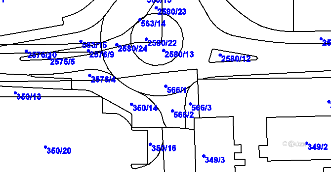 Parcela st. 566/1 v KÚ Horšovský Týn, Katastrální mapa