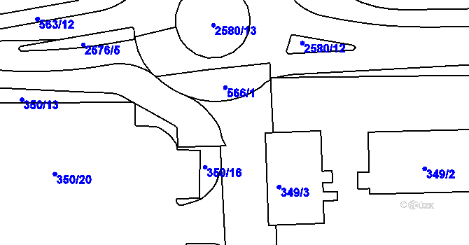 Parcela st. 566/2 v KÚ Horšovský Týn, Katastrální mapa