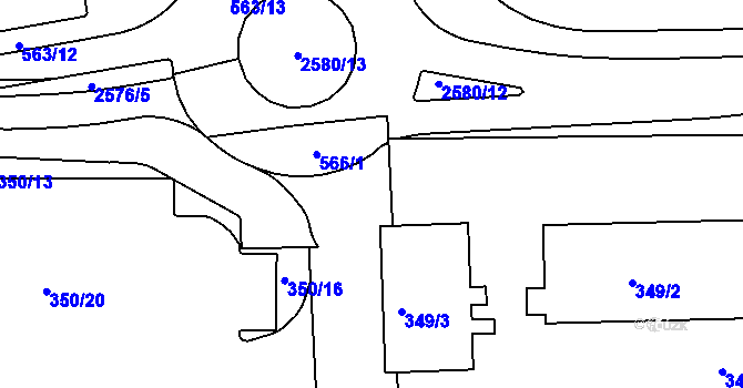 Parcela st. 566/3 v KÚ Horšovský Týn, Katastrální mapa