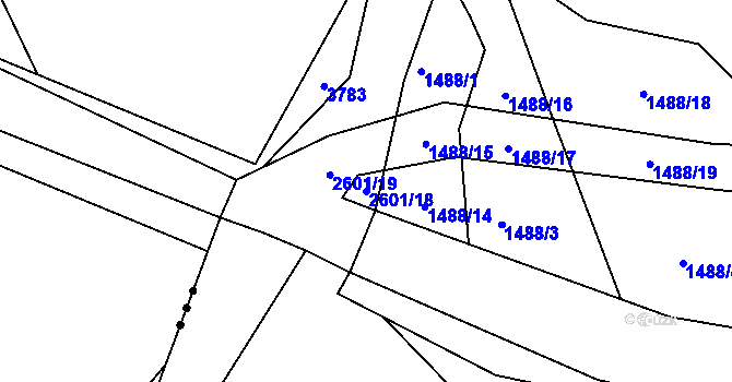 Parcela st. 2601/18 v KÚ Horšovský Týn, Katastrální mapa