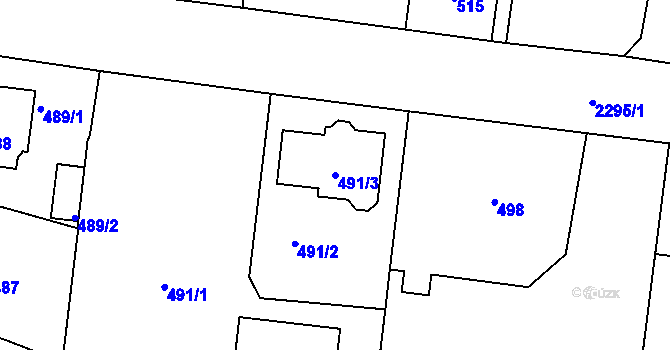 Parcela st. 491/3 v KÚ Horšovský Týn, Katastrální mapa