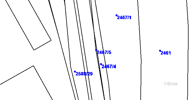 Parcela st. 2467/5 v KÚ Horšovský Týn, Katastrální mapa