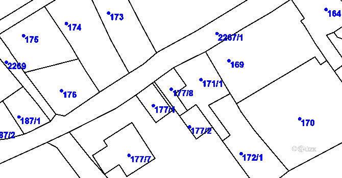 Parcela st. 177/8 v KÚ Horšovský Týn, Katastrální mapa