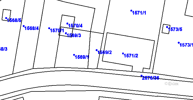 Parcela st. 1569/2 v KÚ Horšovský Týn, Katastrální mapa