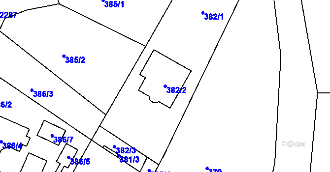 Parcela st. 382/2 v KÚ Horšovský Týn, Katastrální mapa