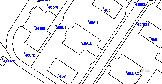 Parcela st. 468/4 v KÚ Horšovský Týn, Katastrální mapa