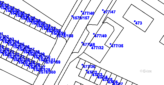Parcela st. 477/48 v KÚ Horšovský Týn, Katastrální mapa