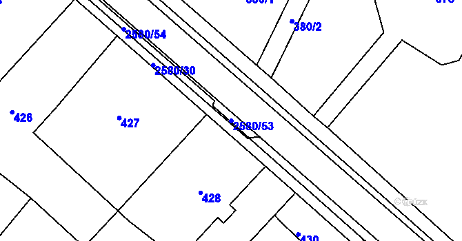 Parcela st. 2580/53 v KÚ Horšovský Týn, Katastrální mapa