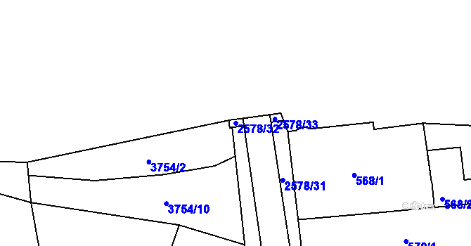 Parcela st. 2578/32 v KÚ Horšovský Týn, Katastrální mapa