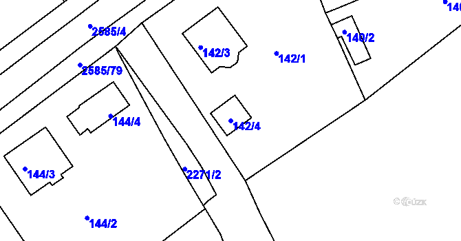 Parcela st. 142/4 v KÚ Horšovský Týn, Katastrální mapa