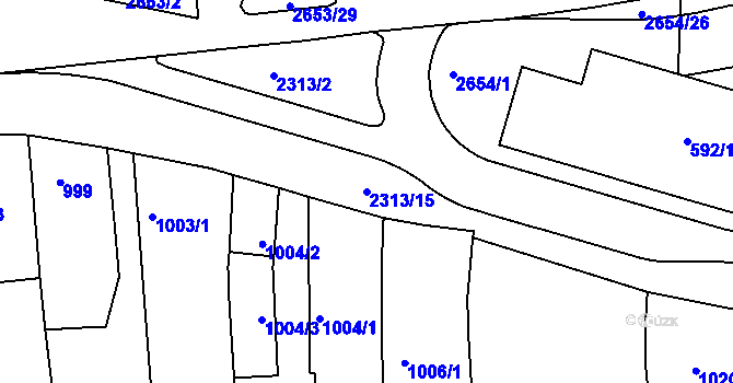 Parcela st. 2313/15 v KÚ Horšovský Týn, Katastrální mapa