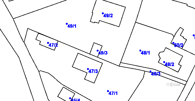 Parcela st. 49/3 v KÚ Horšovský Týn, Katastrální mapa