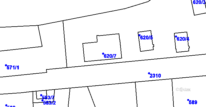 Parcela st. 620/7 v KÚ Horšovský Týn, Katastrální mapa