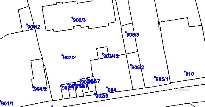 Parcela st. 902/12 v KÚ Horšovský Týn, Katastrální mapa