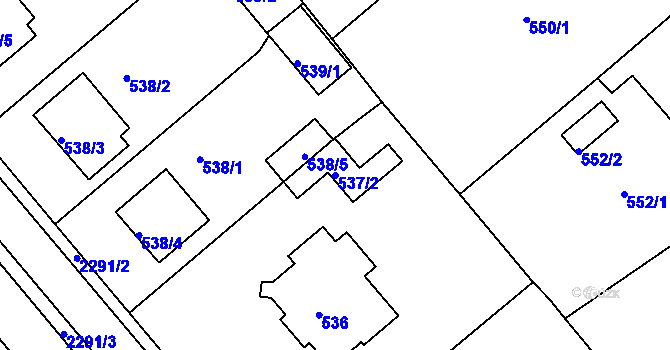 Parcela st. 537/2 v KÚ Horšovský Týn, Katastrální mapa