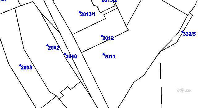 Parcela st. 2011 v KÚ Podražnice, Katastrální mapa