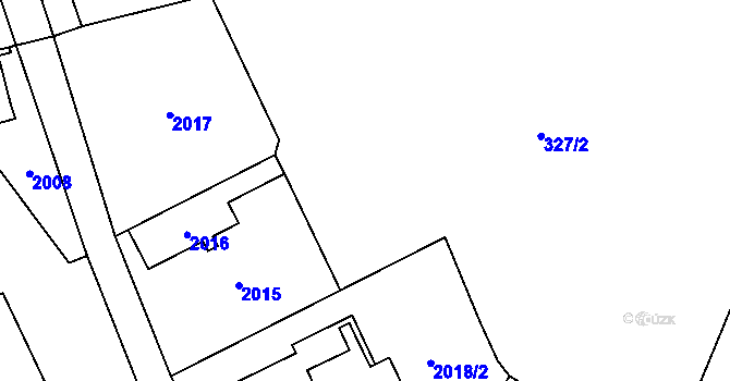 Parcela st. 2018/1 v KÚ Podražnice, Katastrální mapa