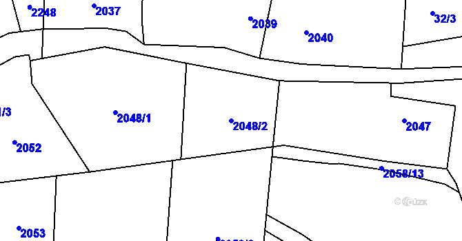 Parcela st. 2048/2 v KÚ Podražnice, Katastrální mapa
