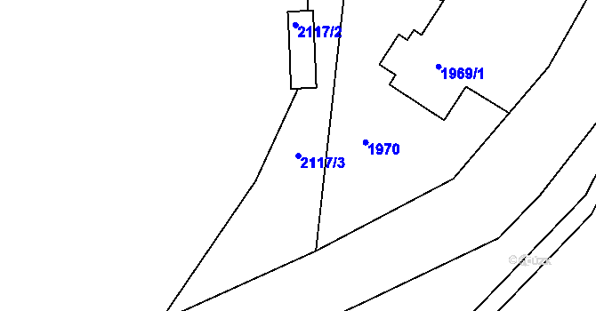 Parcela st. 2117/3 v KÚ Podražnice, Katastrální mapa