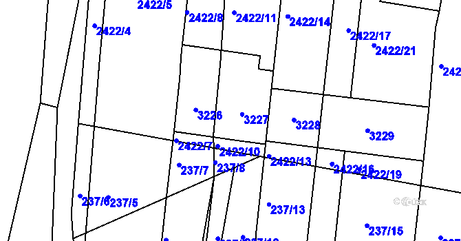 Parcela st. 83/2 v KÚ Horusice, Katastrální mapa