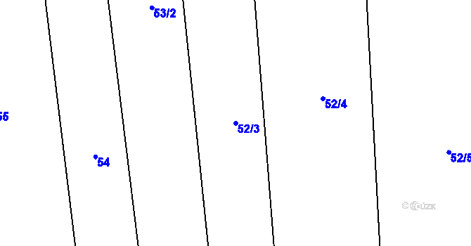Parcela st. 52/3 v KÚ Drouhavec, Katastrální mapa