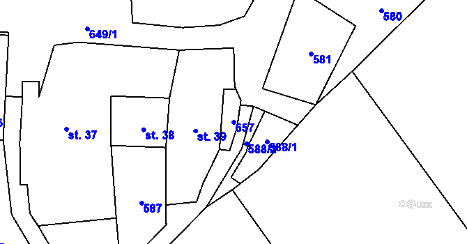 Parcela st. 657 v KÚ Drouhavec, Katastrální mapa
