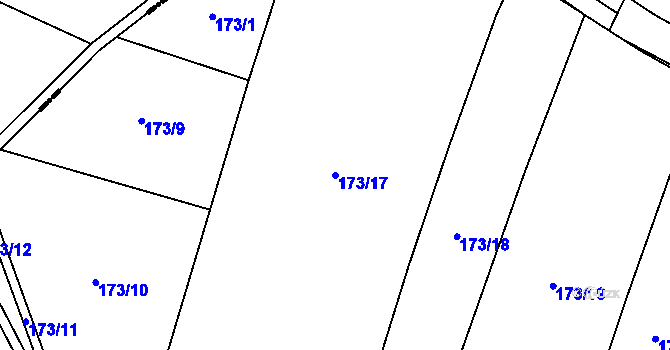 Parcela st. 173/17 v KÚ Hořany u Poříčan, Katastrální mapa