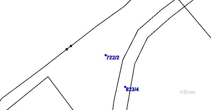 Parcela st. 722/2 v KÚ Hořany, Katastrální mapa