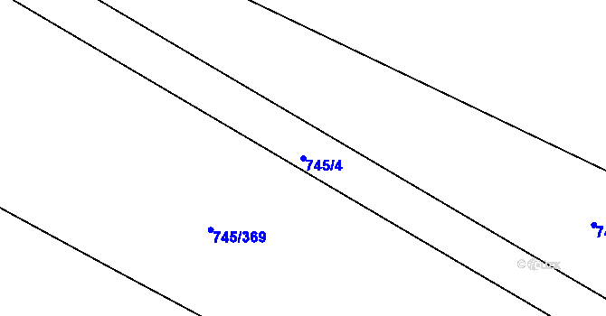 Parcela st. 745/4 v KÚ Hořátev, Katastrální mapa